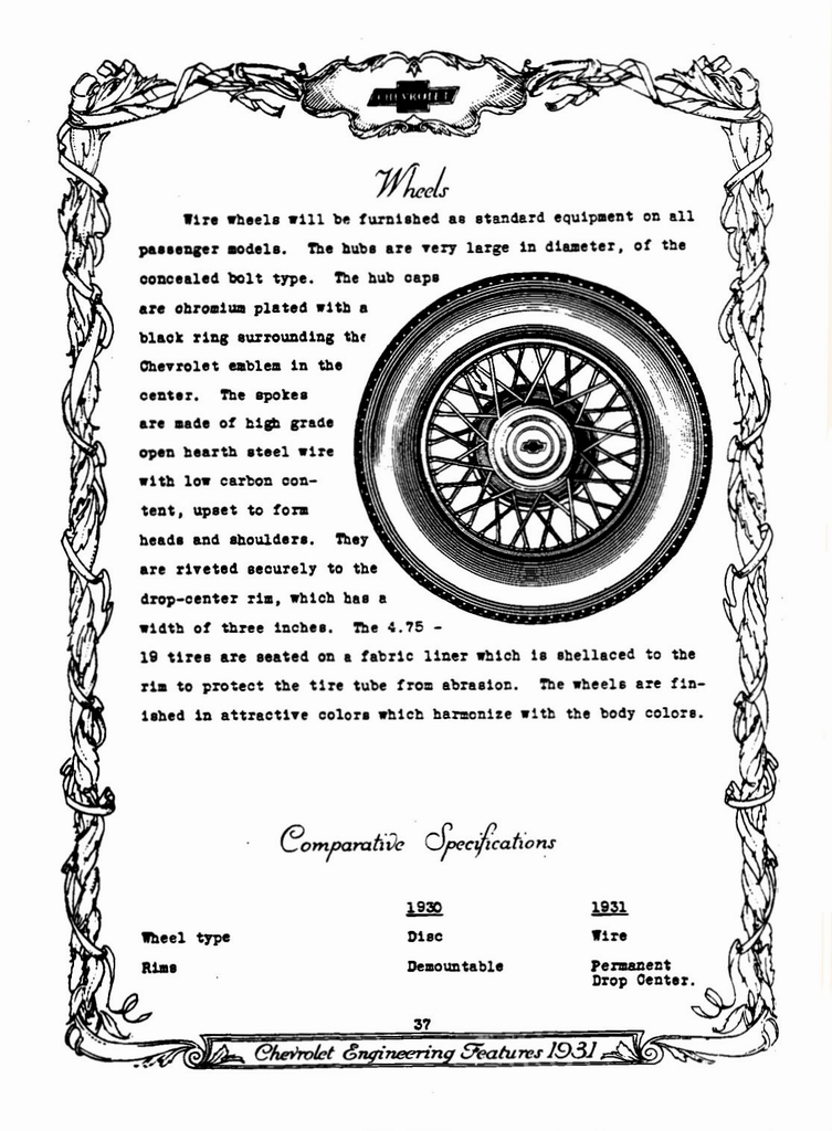 1931 Chevrolet Engineering Features Page 74